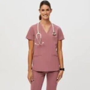 Figs Casma Scrub Top Mauve - T8